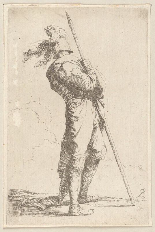Salvator Rosa - Soldier Holding His Lance with Both Hands