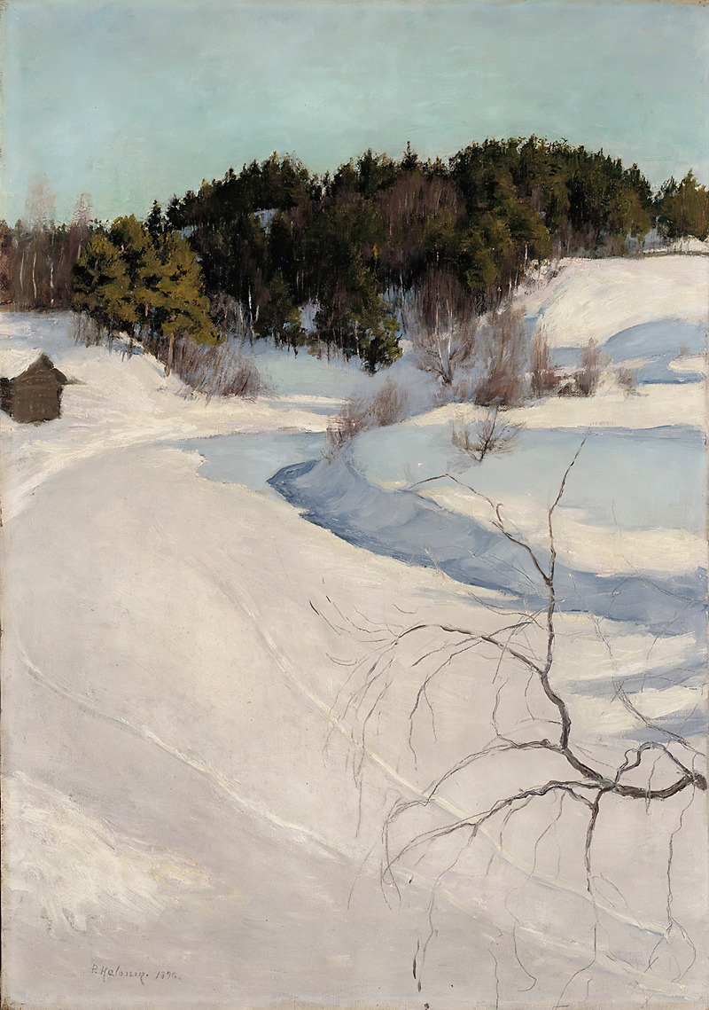 Pekka Halonen - Winter Landscape, Myllykylä
