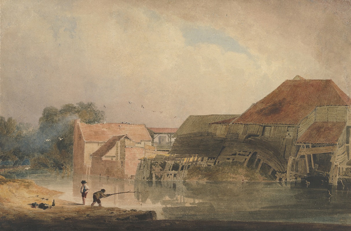 Peter De Wint - Riverside Scene (Old Mill)