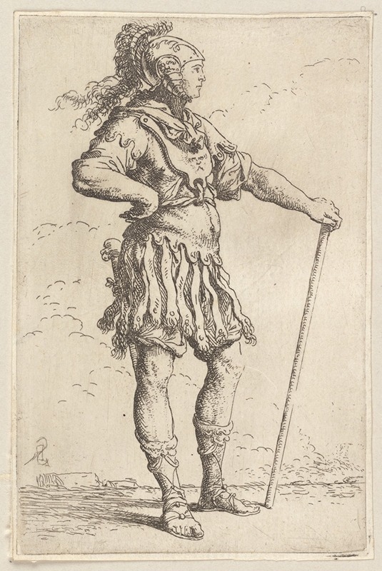 Salvator Rosa - Soldier with Cane, Facing Right