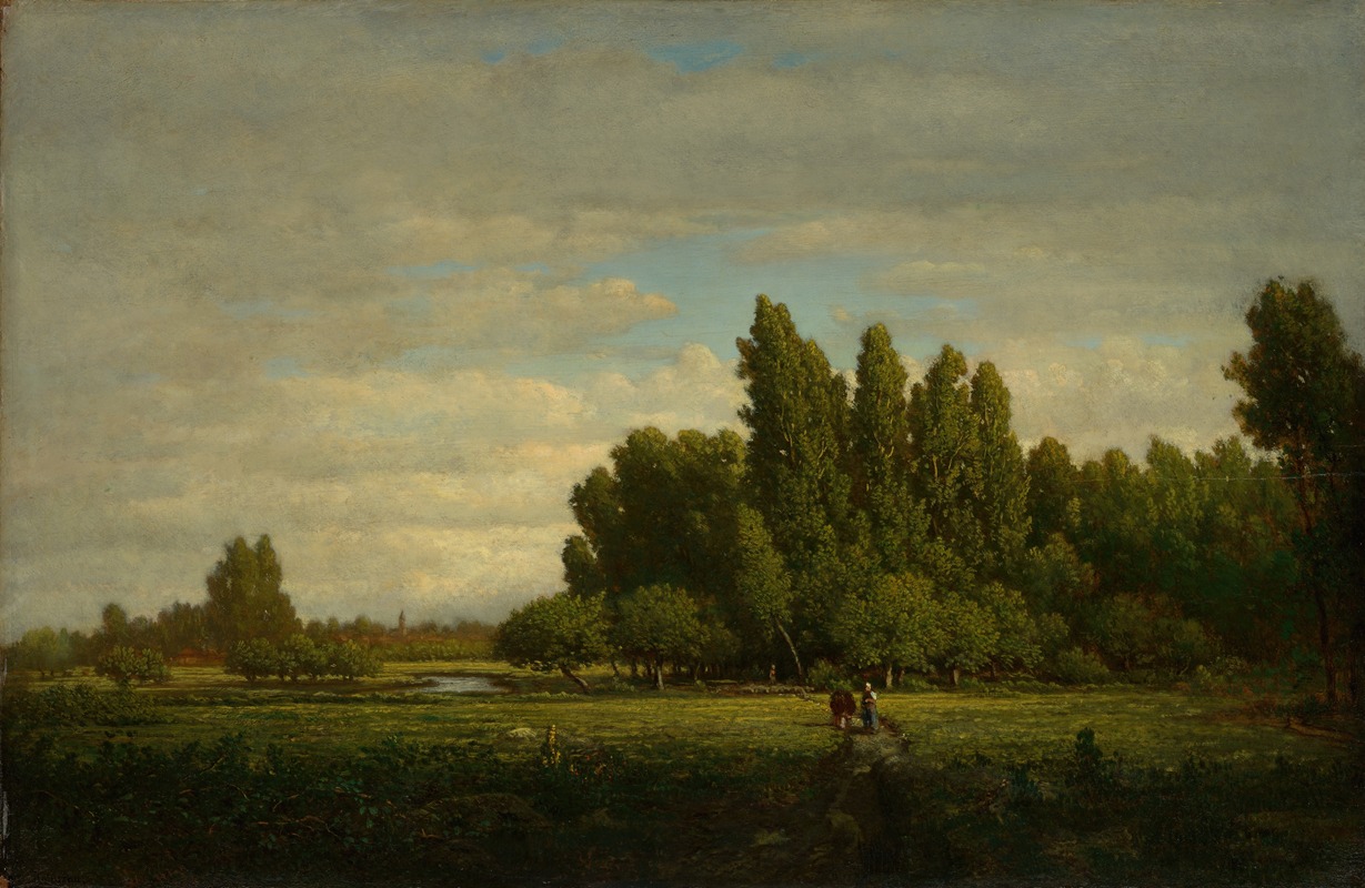 Théodore Rousseau - A Meadow Bordered by Trees