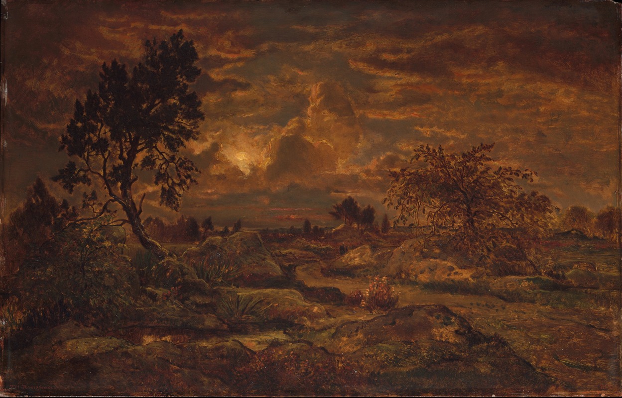 Théodore Rousseau - Sunset near Arbonne