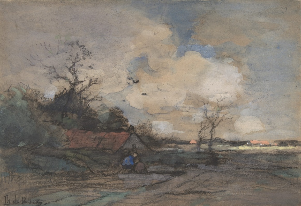 Théophile de Bock - Landscape with a Cottage