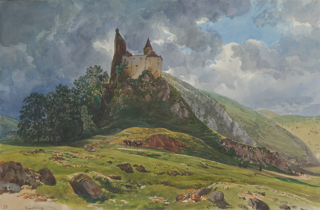 Thomas Ender - Ruin of Burg Schachenstein at Thörl in Styria
