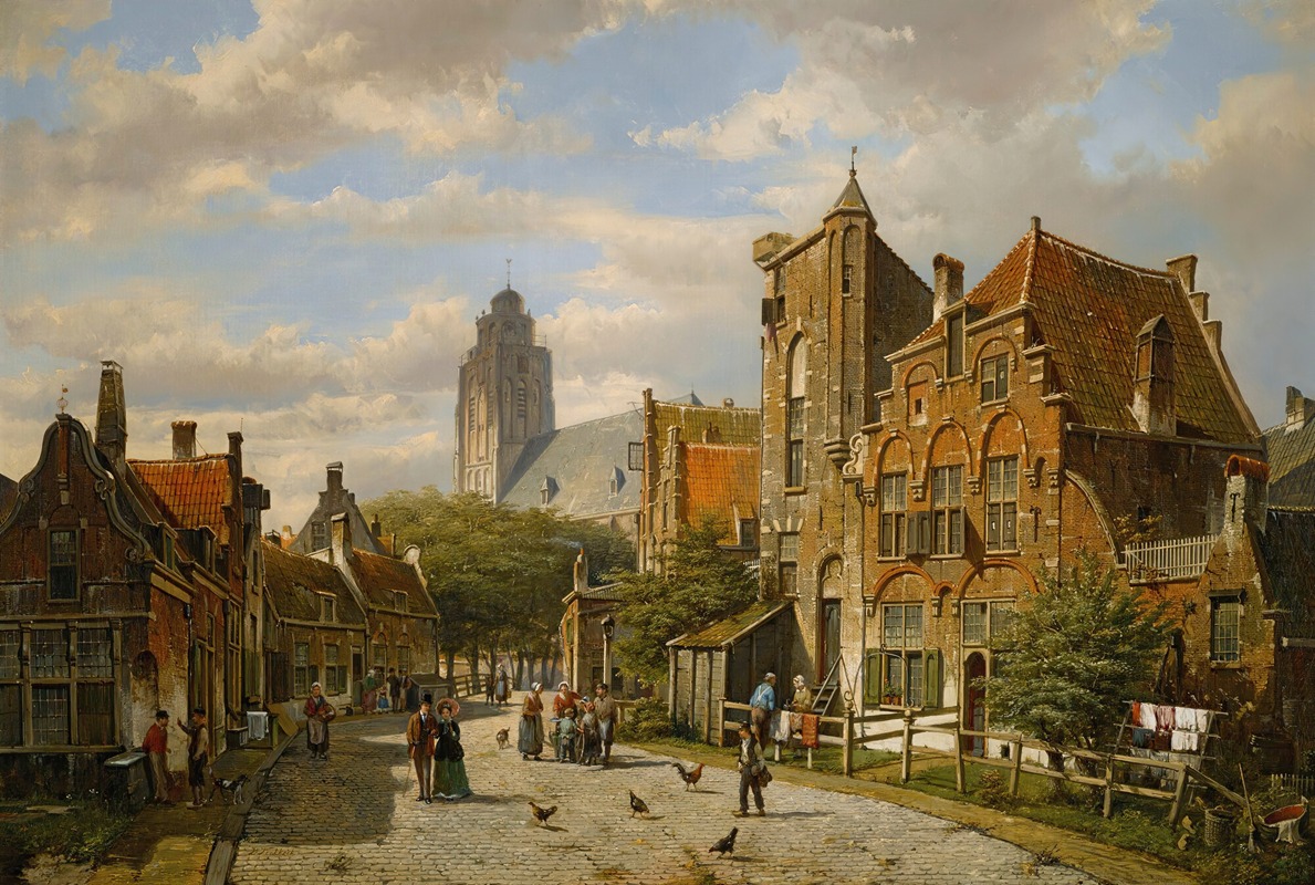 Willem Koekkoek - A Dutch Street