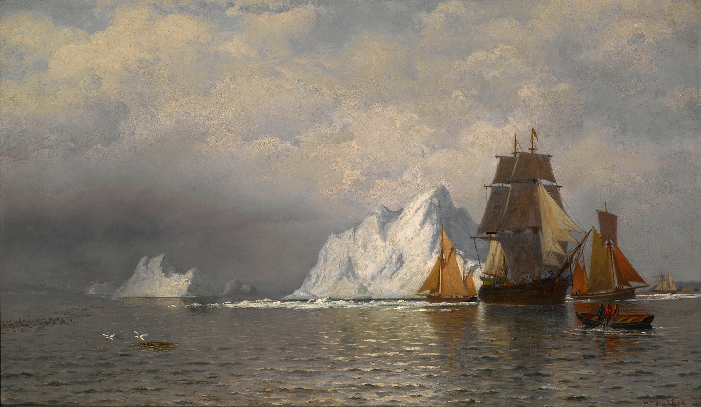 William Bradford - Whaler and Fishing Vessels near the Coast of Labrador