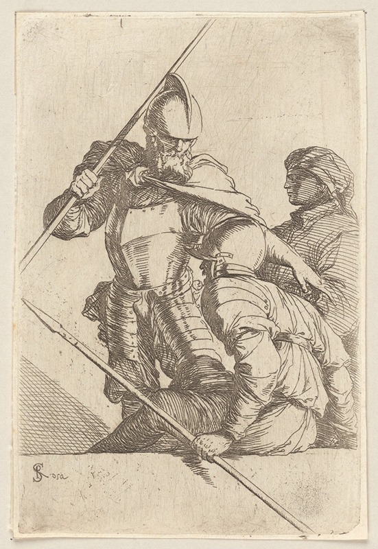Salvator Rosa - Two Soldiers, One in Helmet and Bearded