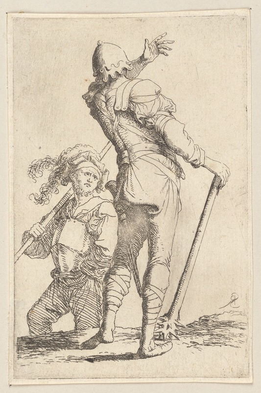Salvator Rosa - Two Soldiers, One Seen from Behind, Holding a Club 2