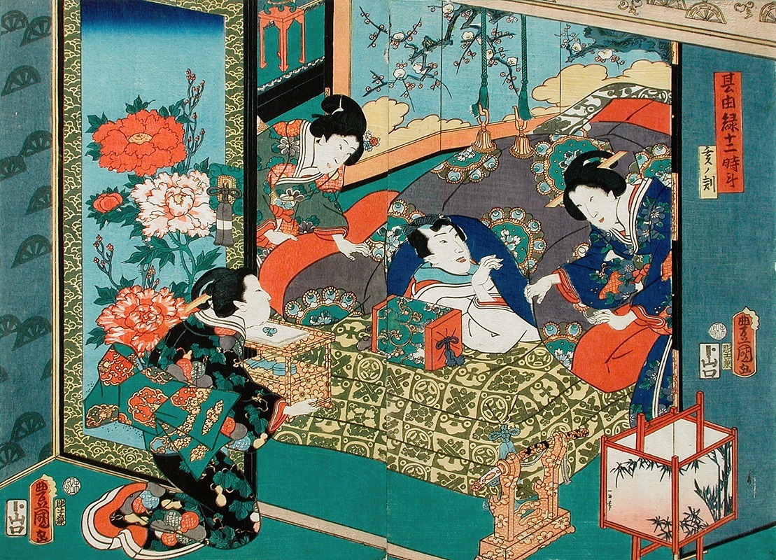 Utagawa Kunisada (Toyokuni III) - Hour of the Snake