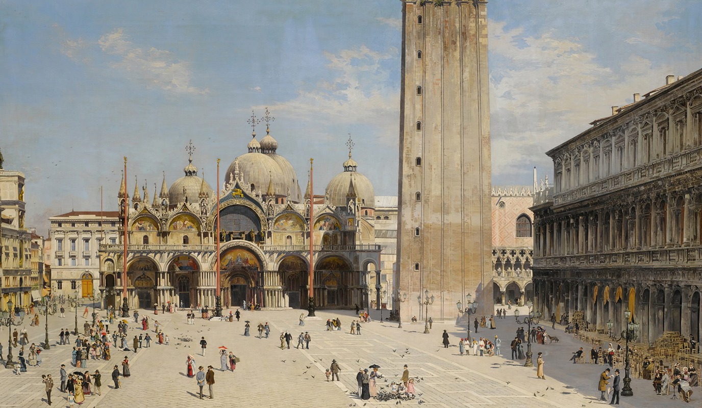 Antonietta Brandeis - Venice; A View of the Piazza San Marco