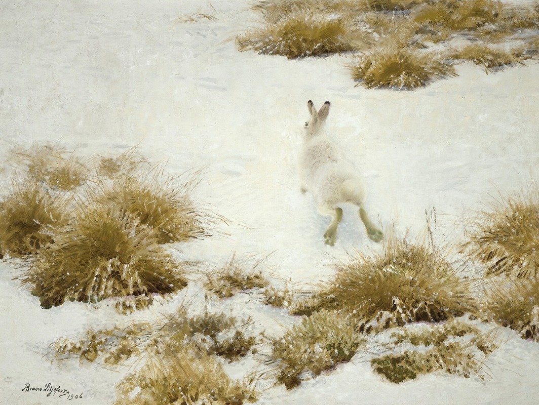 Bruno Liljefors - Vinterhare Bland Tuvor (The Snow Hare)