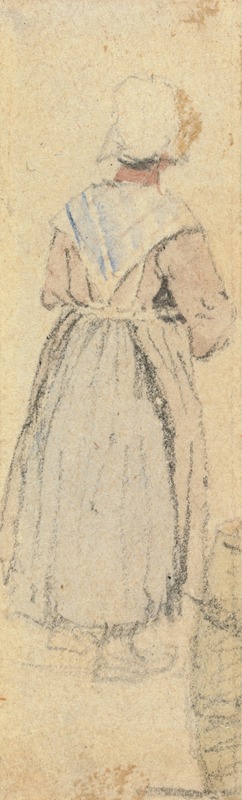 Samuel Prout - A Peasant Woman, Standing, Seen From Behind