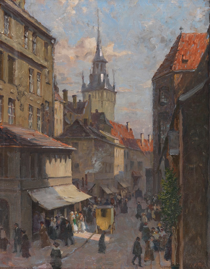 Charles Vetter - Blick vom Petersbergl auf das Alte Rathaus in München