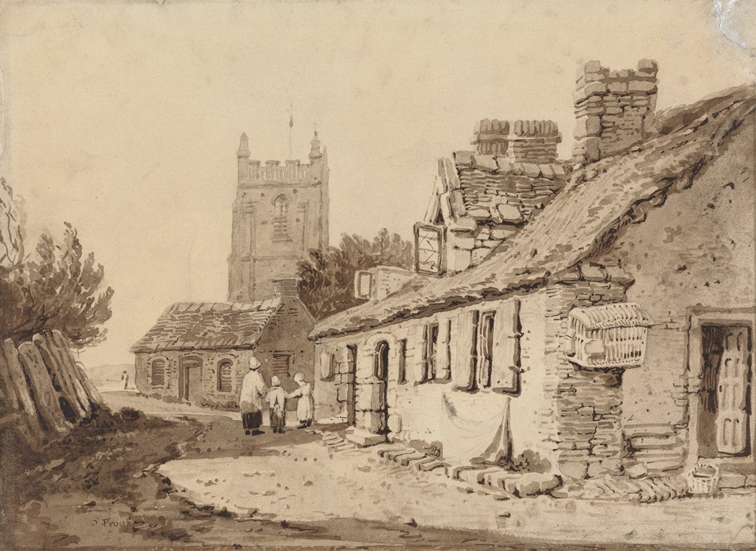 Samuel Prout - Church and Cottages