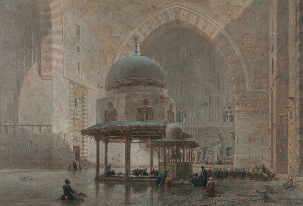 Edward Angelo Goodall - The Interior Of Sultan Hassan Mosque, Cairo