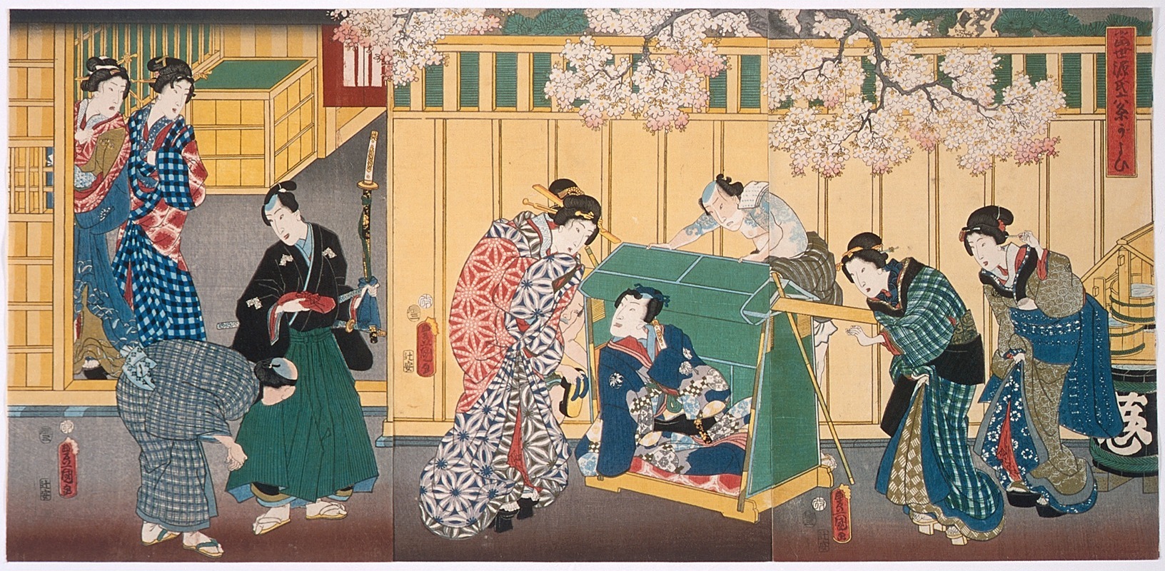 Utagawa Kunisada (Toyokuni III) - Present-day Genji Visiting the Rokujō Mansion