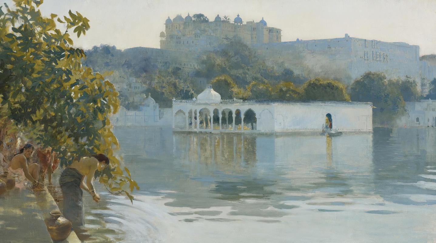 Edwin Lord Weeks - Lake At Oodeypore, India