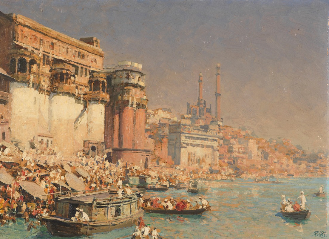 Erich Kips - Munshi Ghat in Varanasi on the Ganges, India