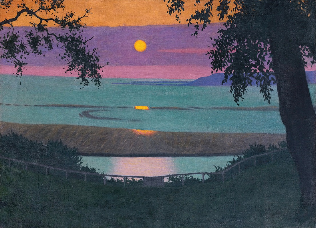 Félix Vallotton - Sunset At Grace, Orange And Violet Sky