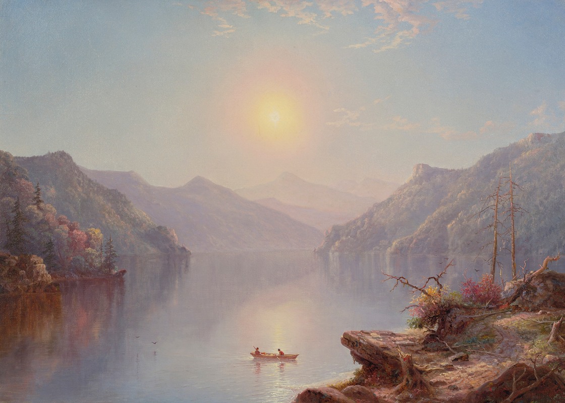 George W. Waters - River Landscape At Daybreak