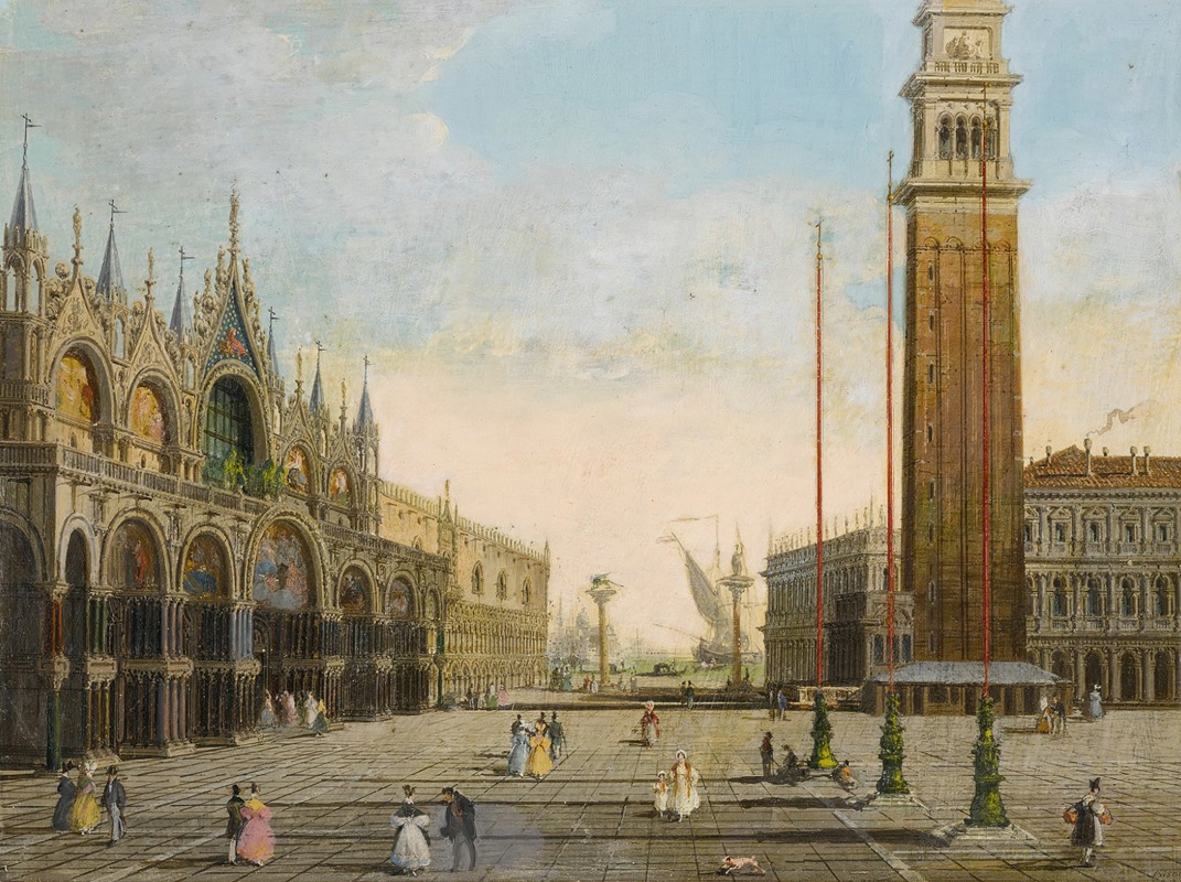 Giuseppe Bernardino Bison - View of St. Mark’s Square with the Piazzetta and San Giorgio Maggiore in the background
