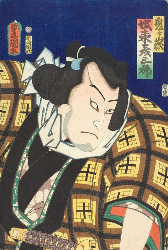 Utagawa Kunisada (Toyokuni III) - The Actor Bandō Hikosaburō V as the Wrestler Onigatake