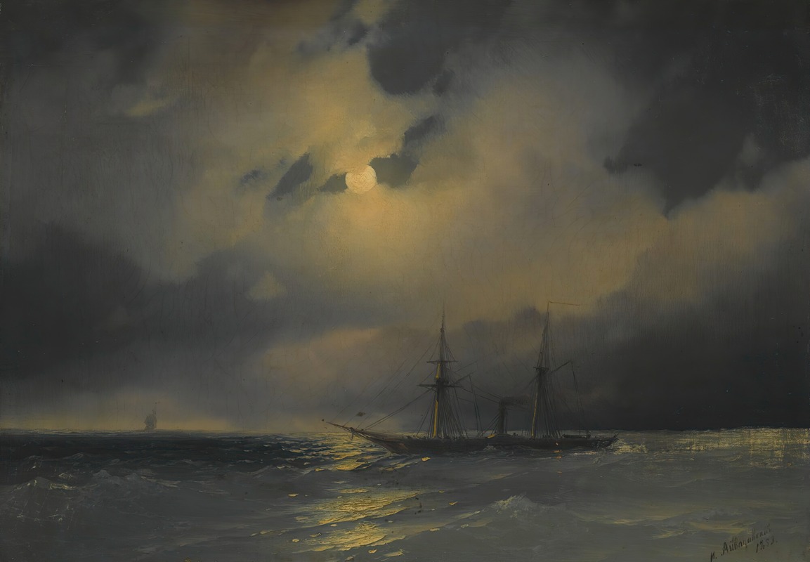 Ivan Konstantinovich Aivazovsky - Shipping In Moonlight