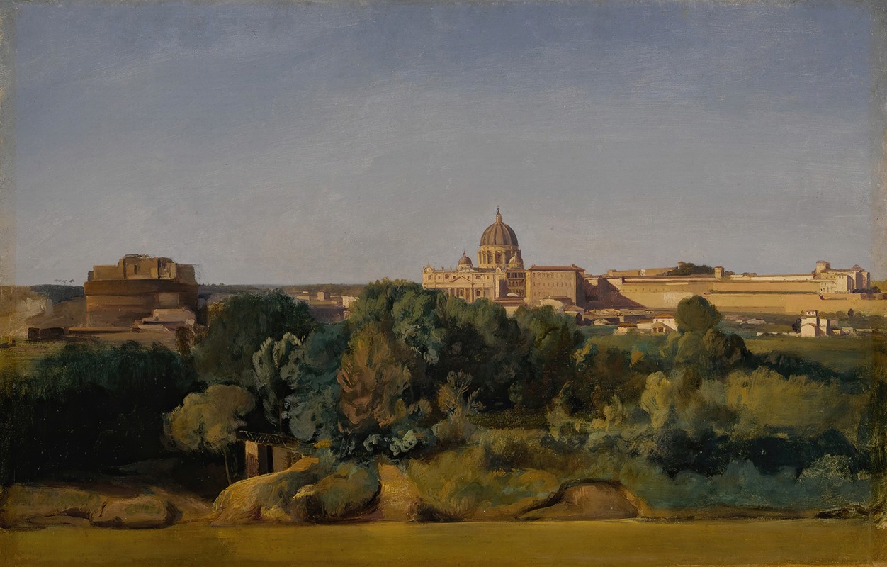 Jean-Achille Benouville - Rome, a view of Saint Peter’s and the Castel Sant’Angelo
