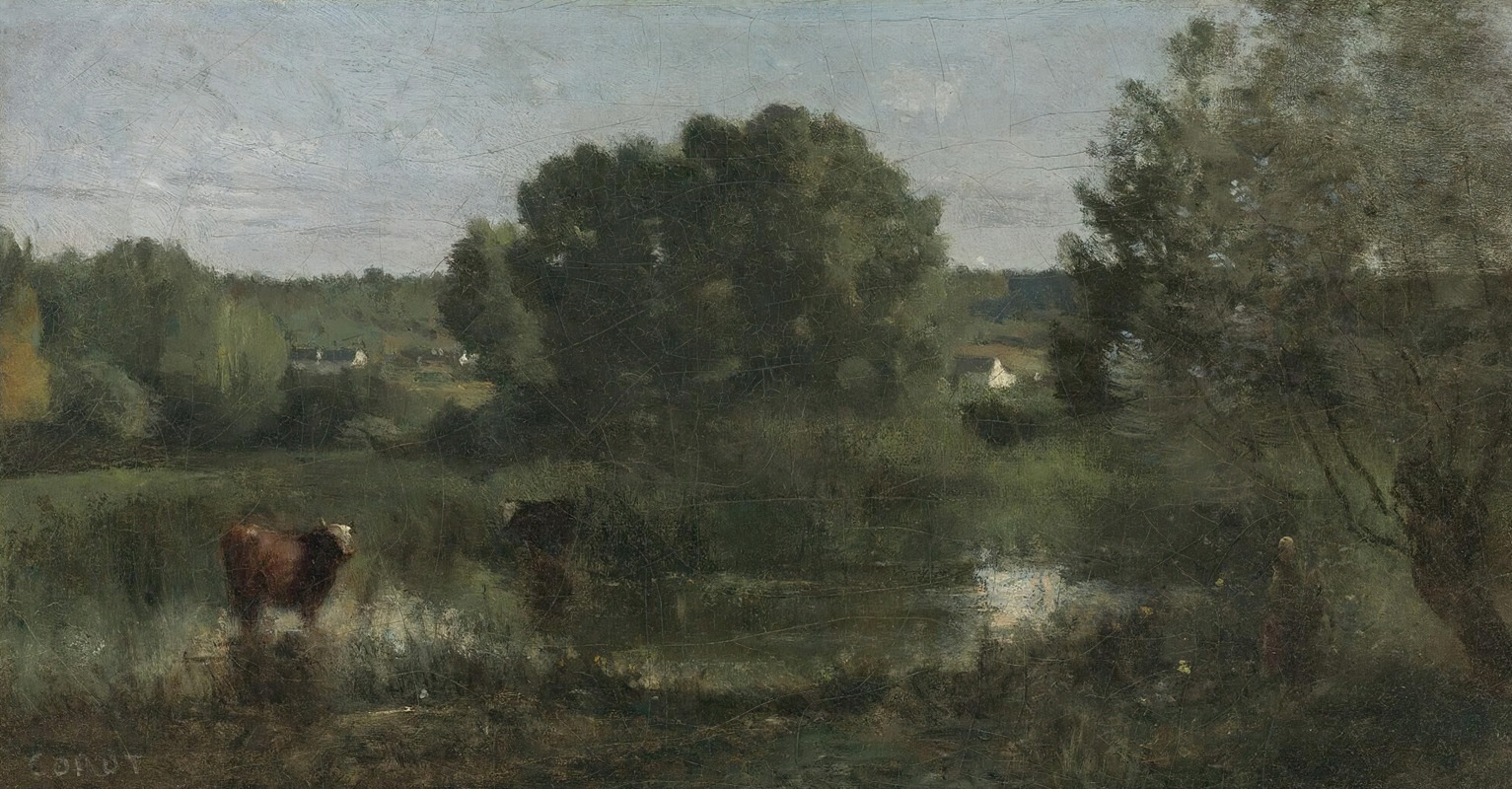 Jean-Baptiste-Camille Corot - Marcoussis, La Mare Aux Vaches