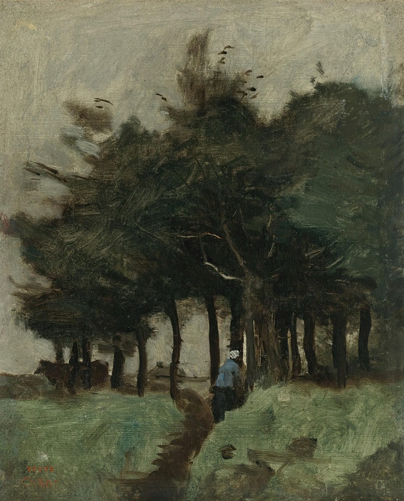Jean-Baptiste-Camille Corot - Boulogne-Sur-Mer, Sentier Creux Dominé Par Les Arbes