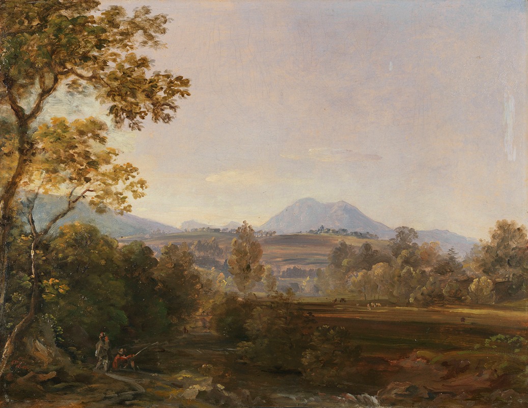 Johann Georg von Dillis - Süddeutsche Landschaft mit Wanderern