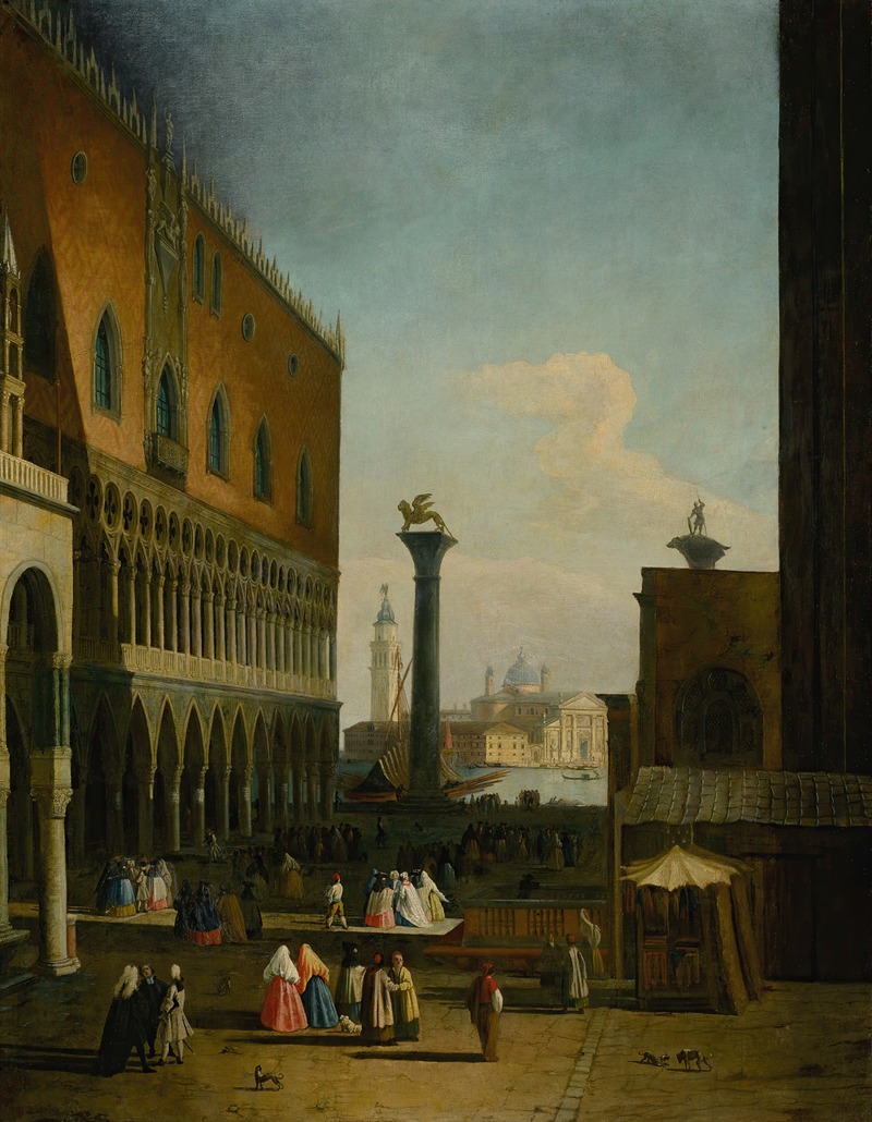 Johann Richter - Venice; A View of the Piazzetta and the Isola San Giorgio