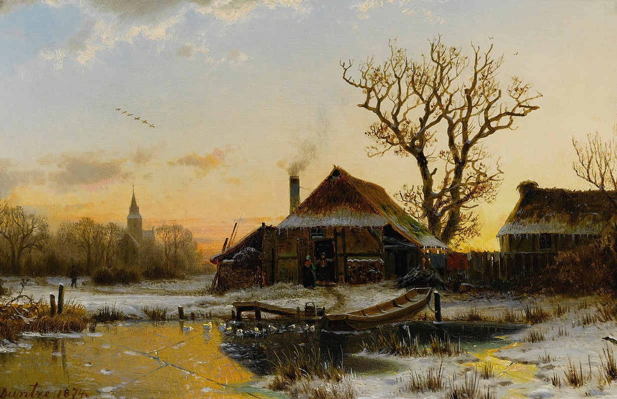 Johannes Bertholomäus Duntze - A Winter Twilight
