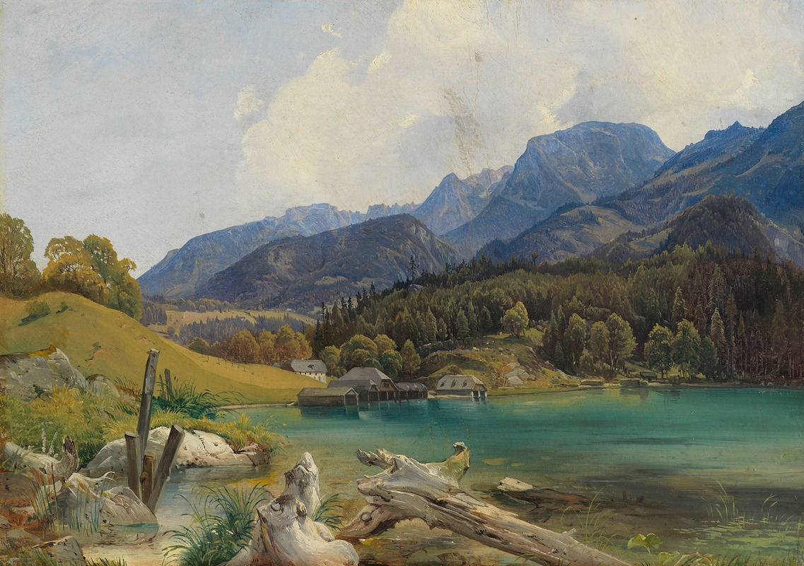 Leopold Rottmann - Königssee mit dem Einschiffungsplatz