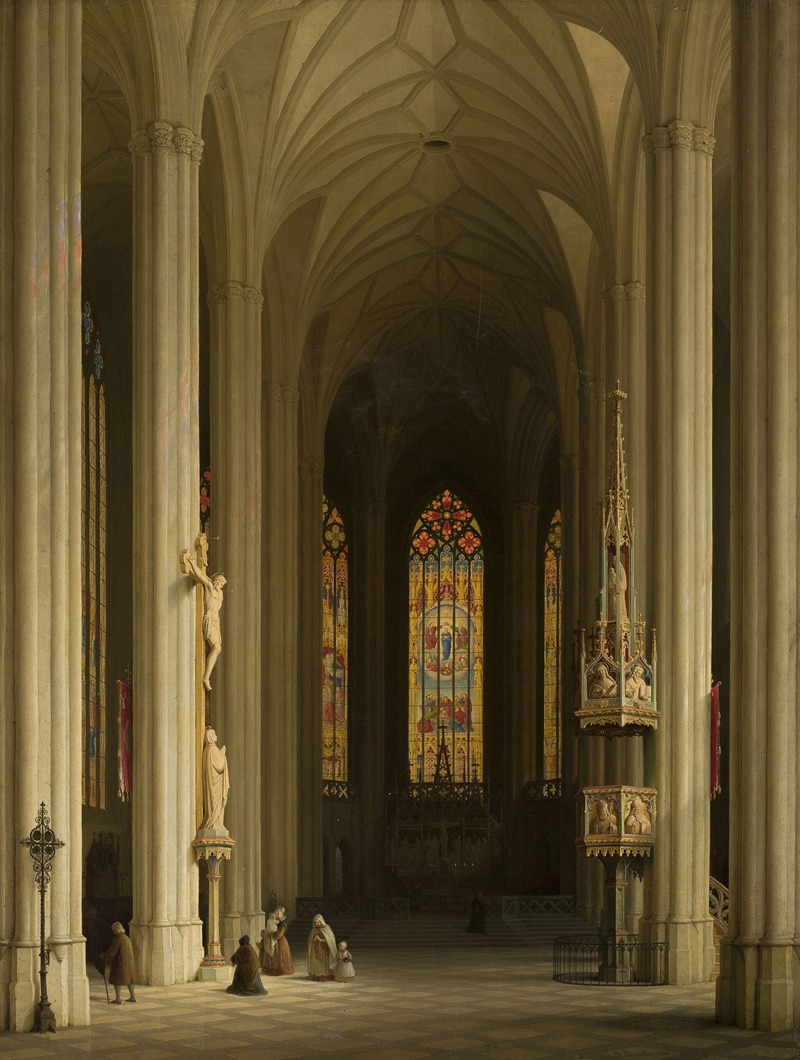 Max Emanuel Ainmiller - Gothic church interior