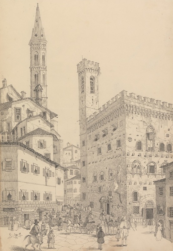 Sir Charles D'Oyly - South View of the Barqello or State Prison and Spire of the Badia