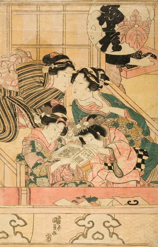 Utagawa Kunisada (Toyokuni III) - Young Women in a Theater Balcony