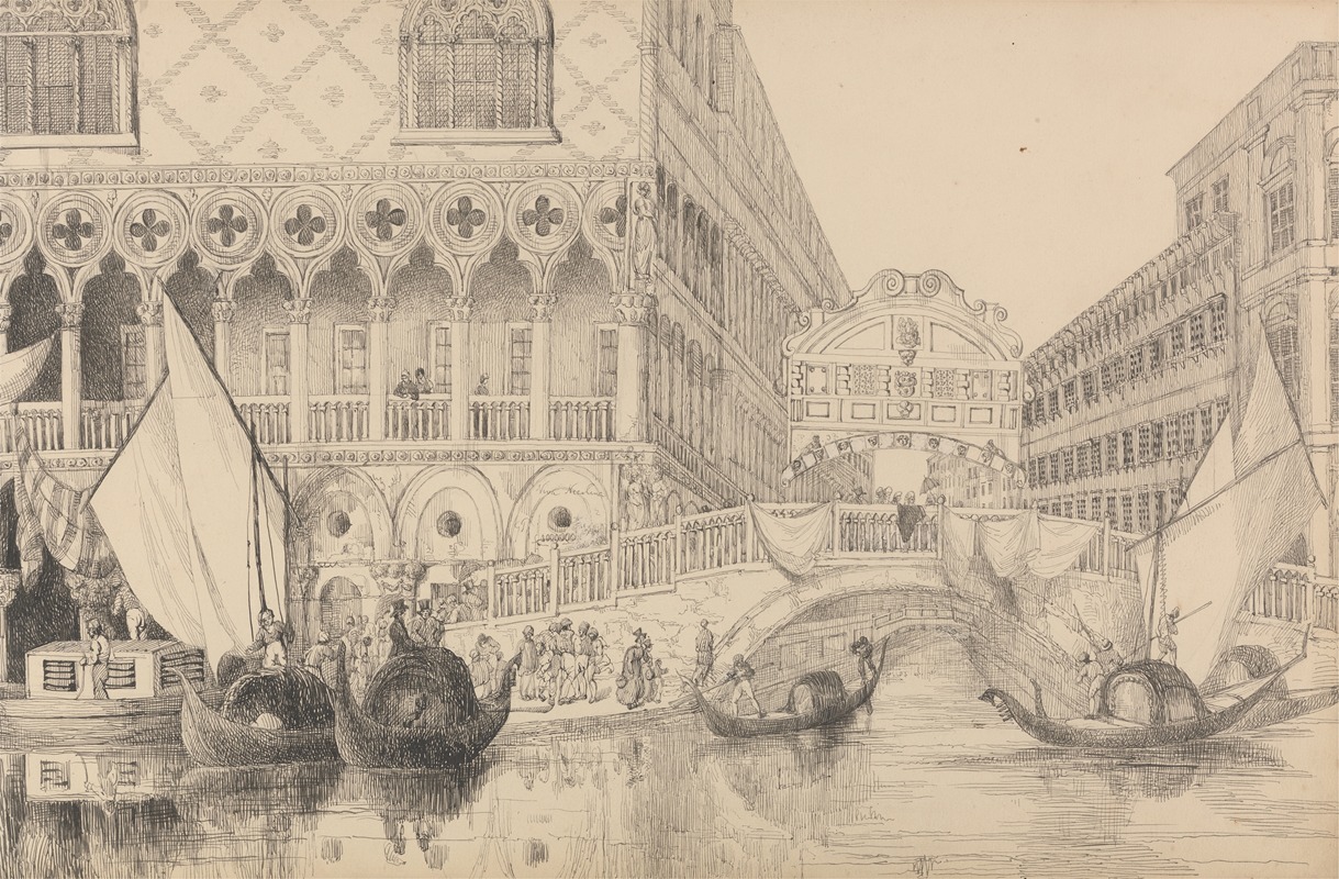 Sir Charles D'Oyly - The Bridge of Sighs and part of the Doge’s Palace