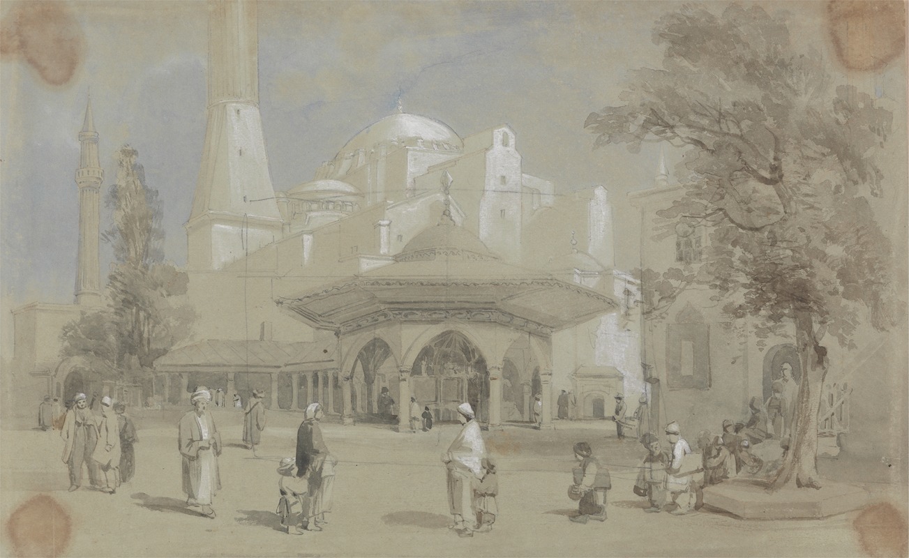 Sir Charles D'Oyly - View of Hagia Sophia Mosque and Shadirvan Fountain, Istanbul