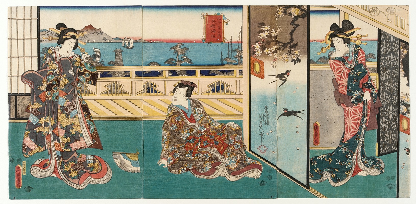 Utagawa Kunisada II - Returning Sails from Yabase