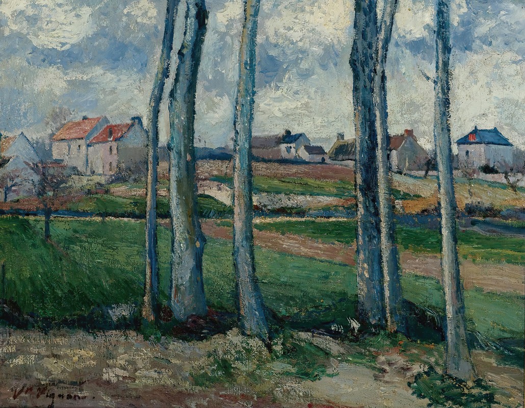 Victor Vignon - Village À Travers Les Arbres