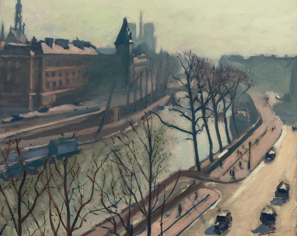 The Pont Neuf in the snow, late 1920s by Albert Marquet 