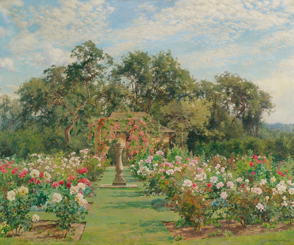 Alfred Parsons - A Sundial In A Rose Garden