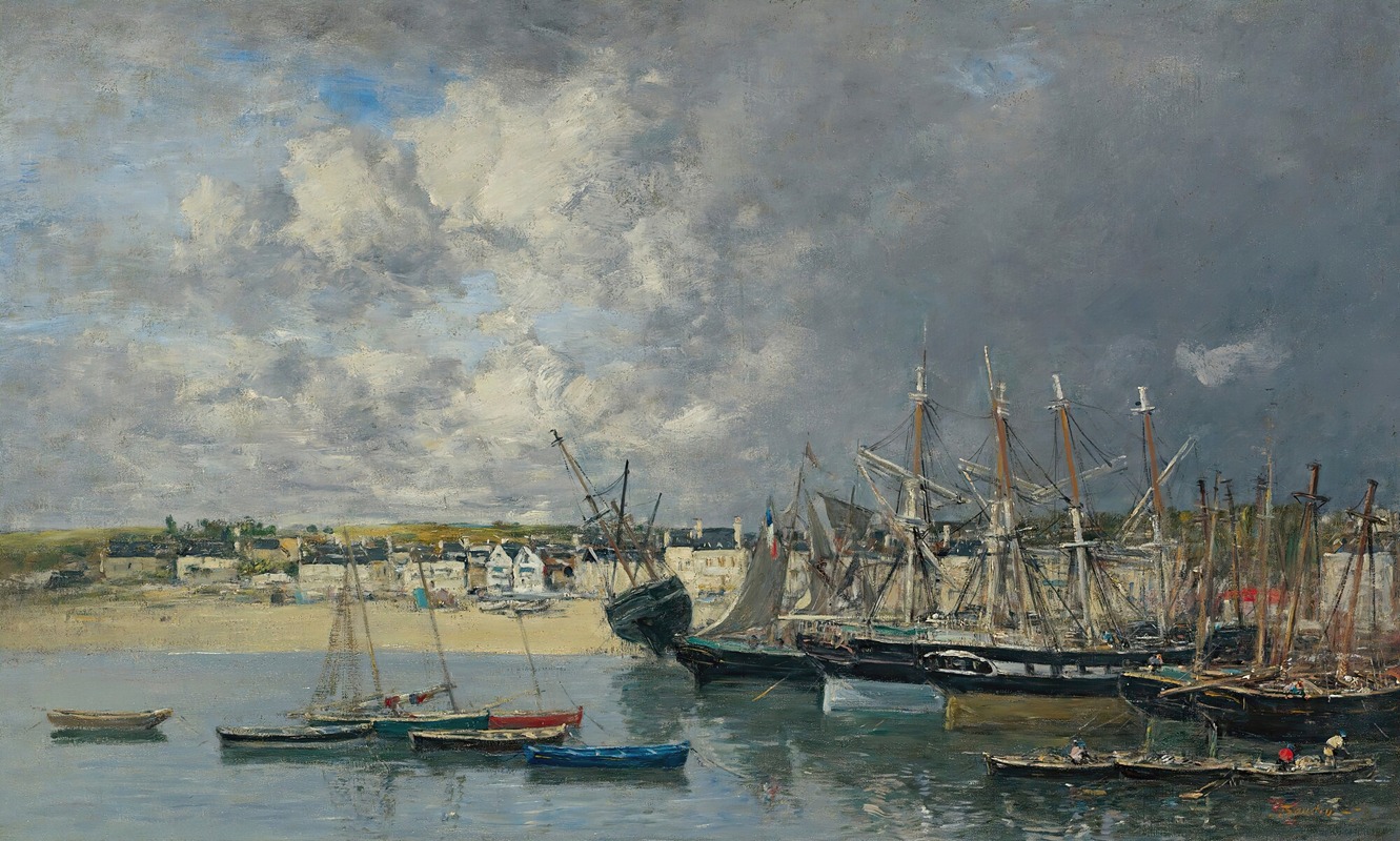 Eugène Boudin - Bateaux À L’ancre Dans Le Port, Portrieux