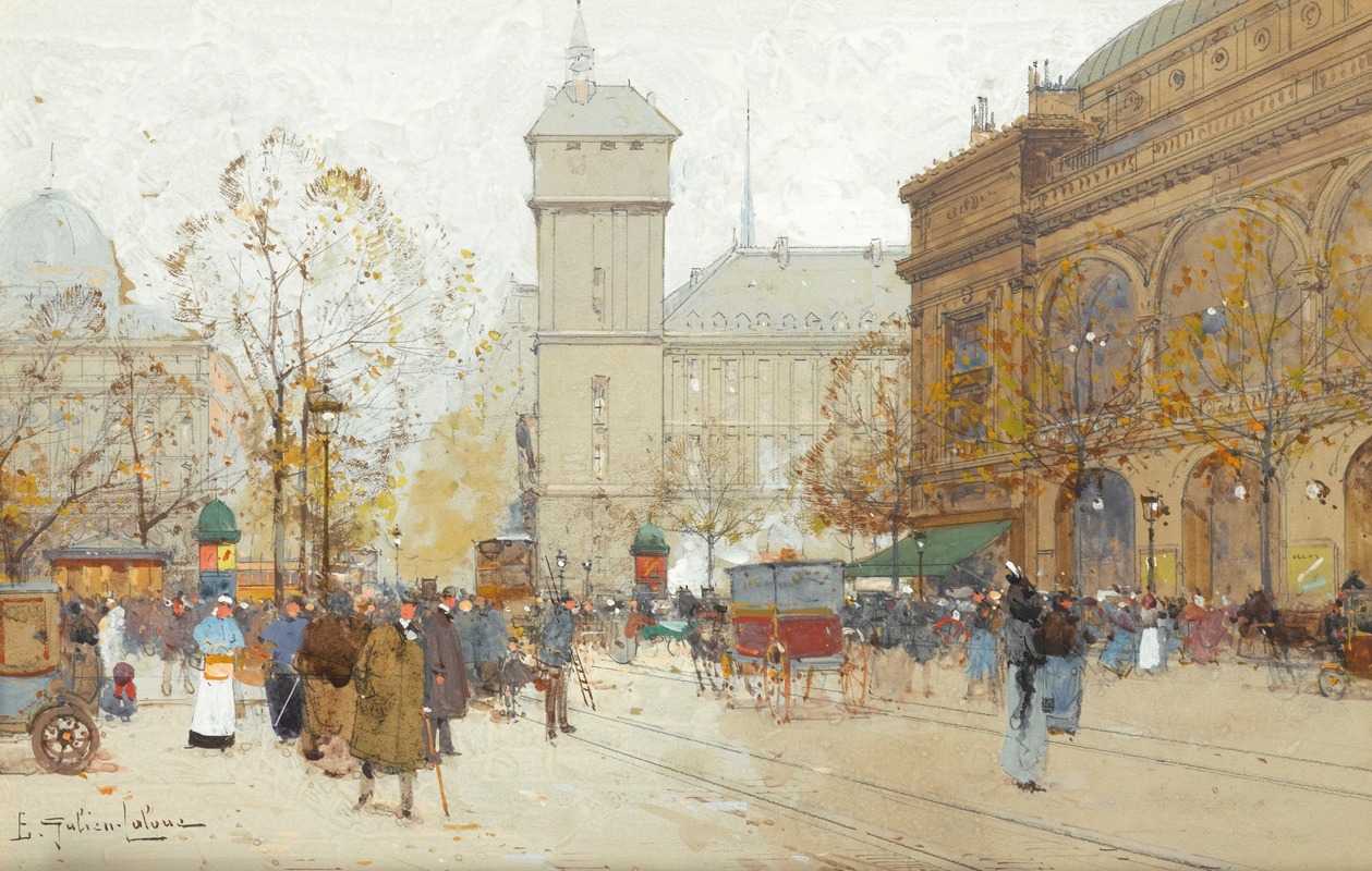 Eugène Galien-Laloue - La Place Du Chatelet