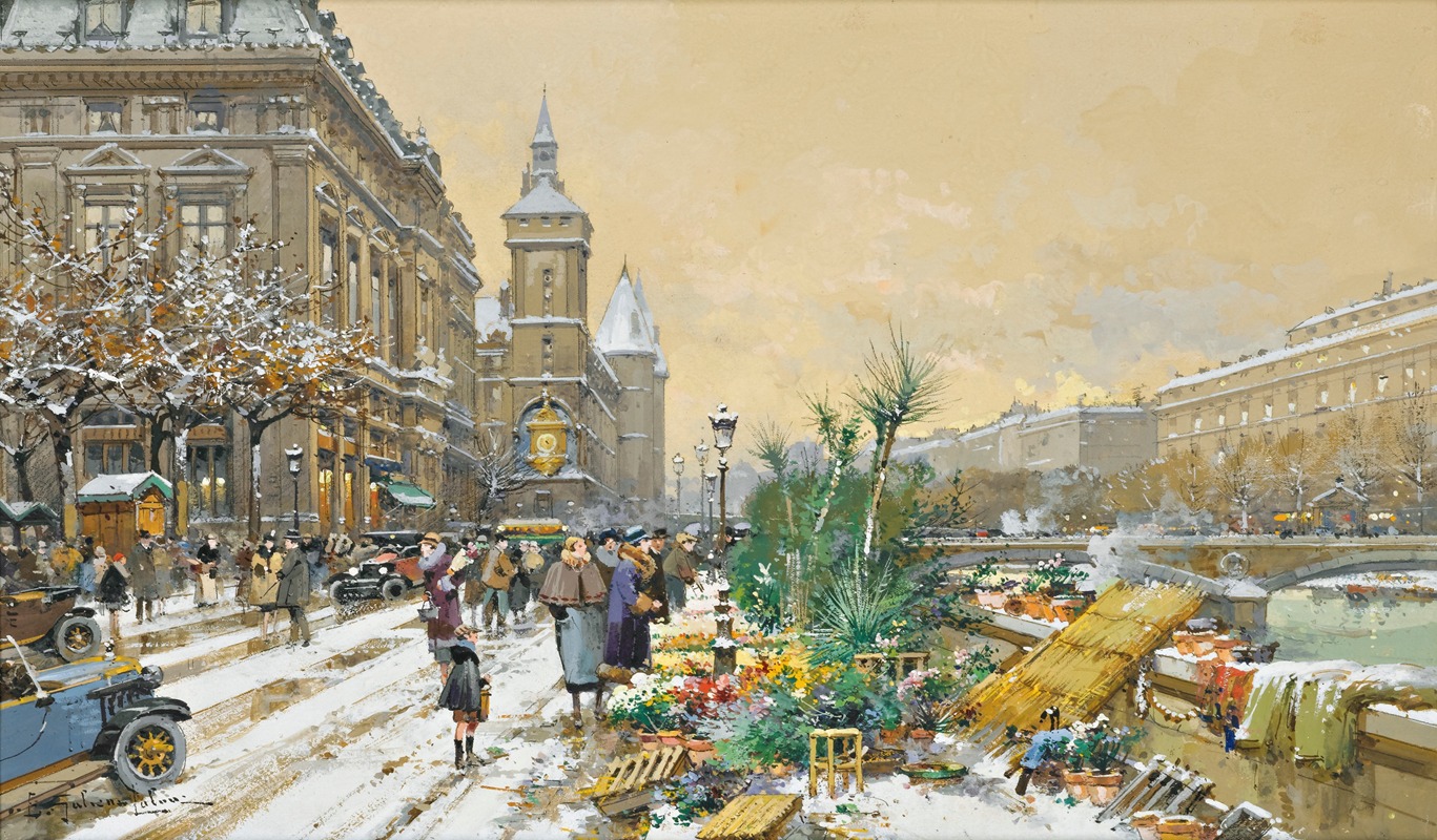 Eugène Galien-Laloue - Le Quai Aux Fleurs Et La Conciergerie