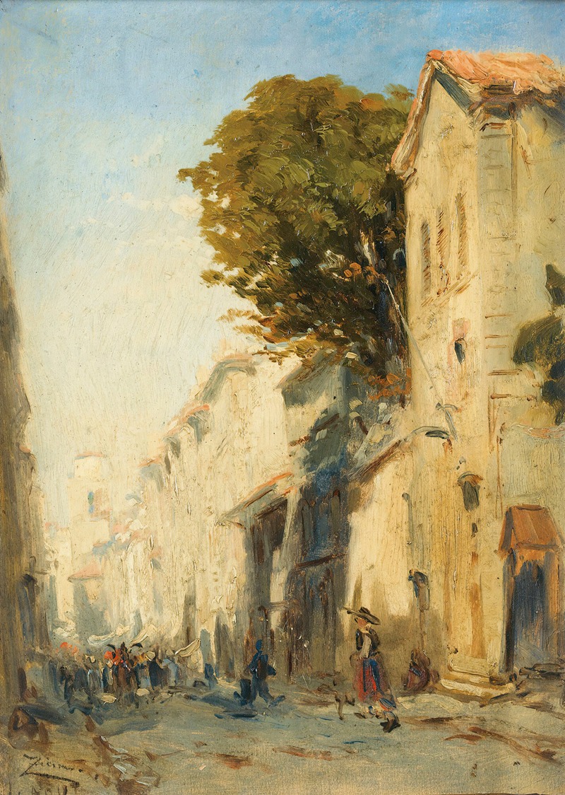 Félix Ziem - A street in Martigues