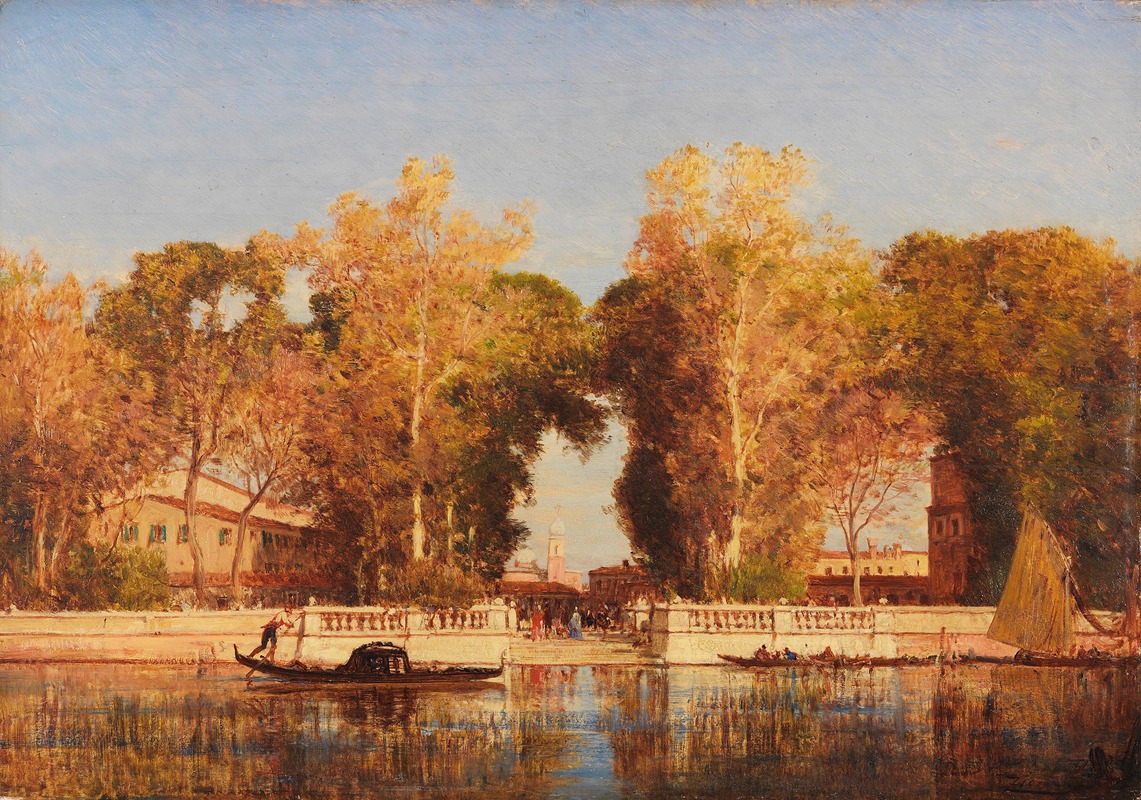 Félix Ziem - The French gardens in Venice