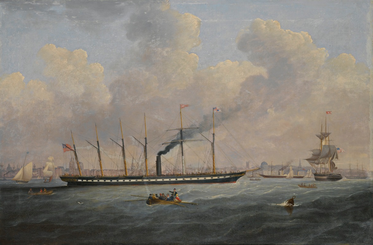 Francis Hustwick - The S.S. Great Britain Off Liverpool Flying The Atlantic Flag