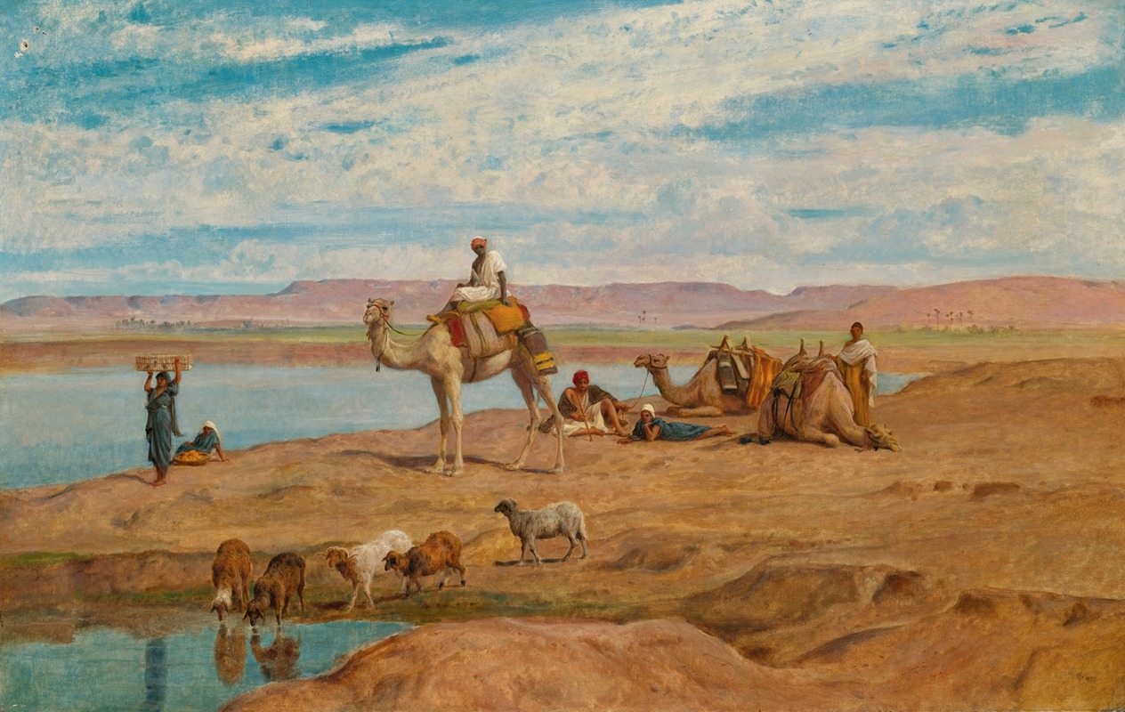 Frederick Goodall - Waiting For The Dahabeyah On The Banks Of The Nile
